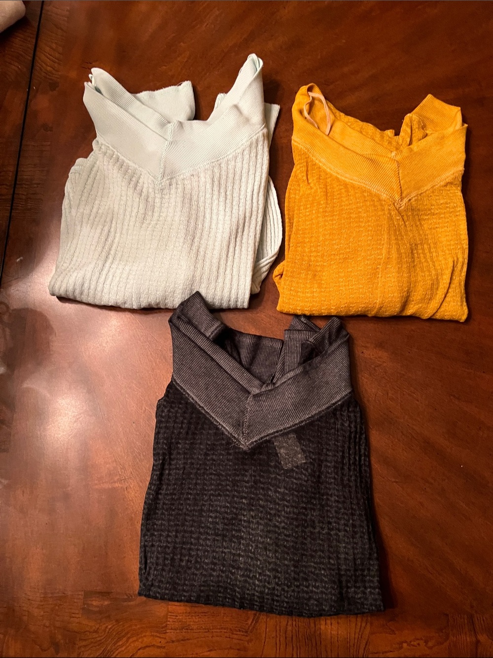 Free People Ribbed V-Neck Sweater Mint color xsmall , Mustard-small ,Charcoal sm